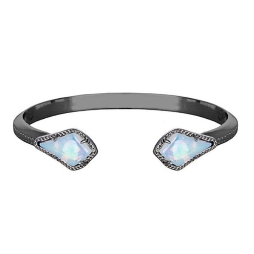 Kendra Scott Opalite gunmetal Liana cuff bracelet